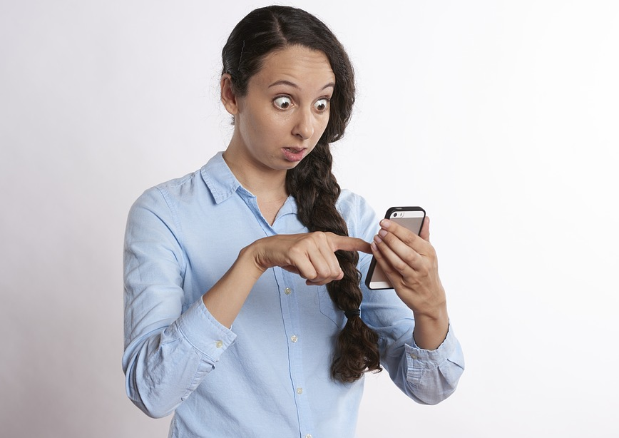 looking at phone